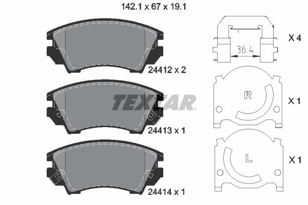 

Тормозные колодки Textar дисковые 2441201