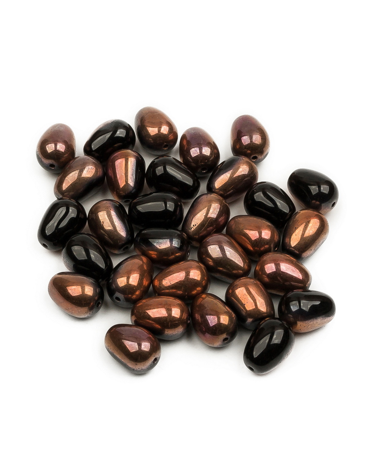 

Чешские бусины Czech Beads капля Glass drops, 11х8 мм, Jet Sunset 30 шт, Разноцветный, Drops Beads