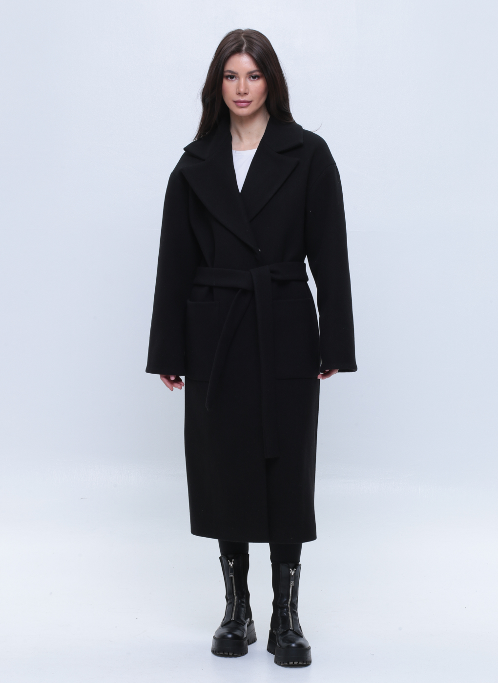 Пальто женское Crosario 67067 черное 50 RU