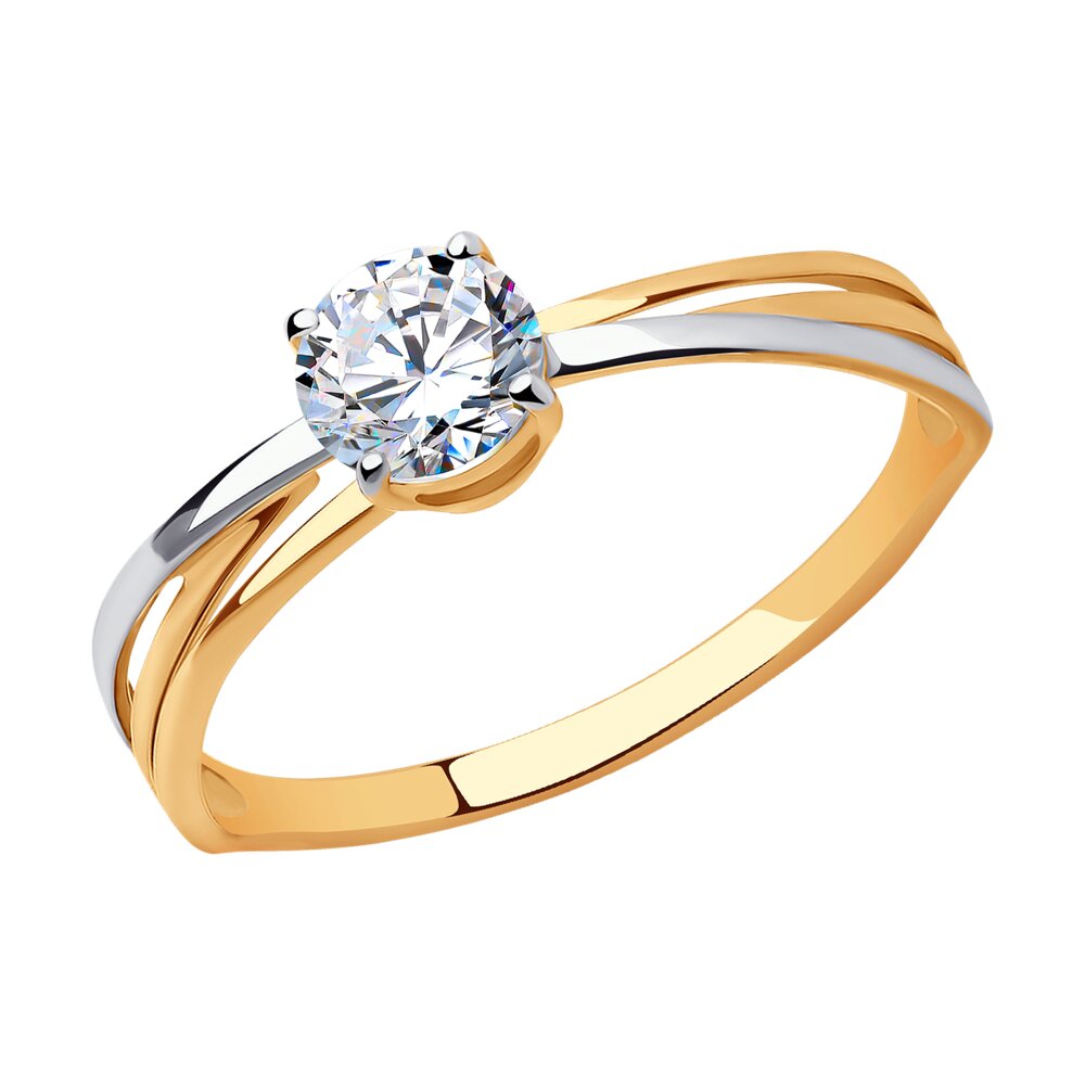 

Кольцо из красного золота с фианитом р. 19 Diamant 51-110-01576-1, 51-110-01576-1