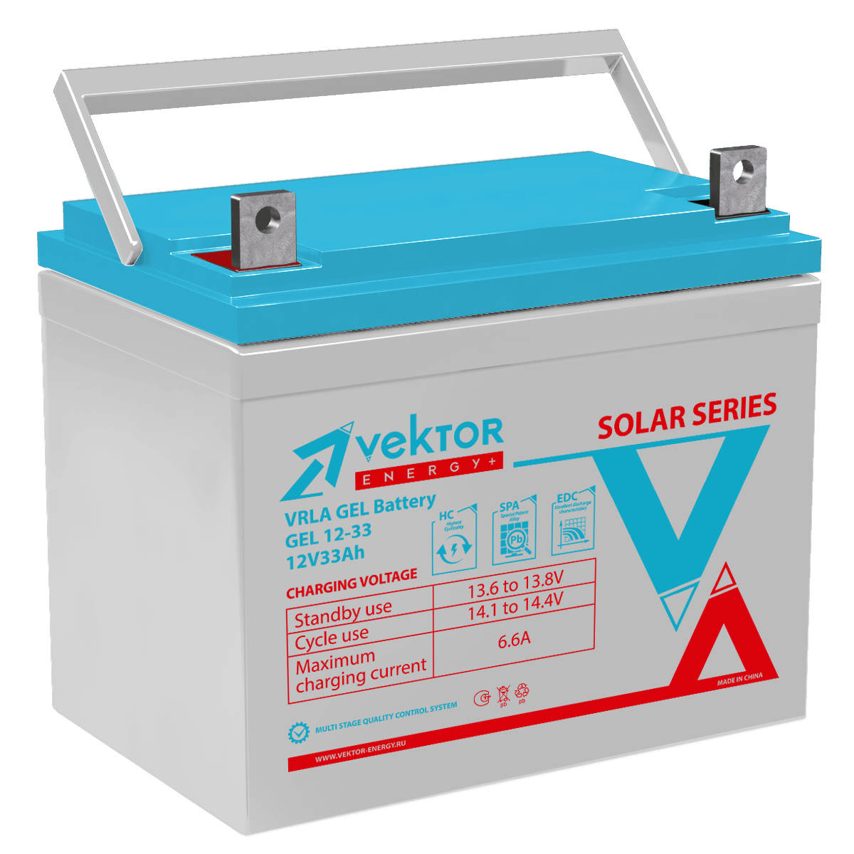 Аккумулятор для ИБП Vektor energy GEL 12-33 33 А/ч 12 В