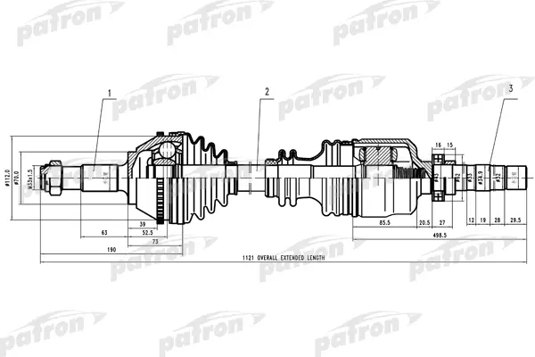 

Полуось прав FIAT: Ducato,PEUGEOT: Boxer 2.0-2.5D MG5 94> 1.8Q +ABS PATRON PDS0161