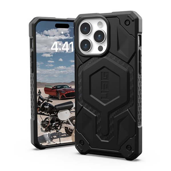 Чехол UAG Monarch Pro MagSafe для iPhone 15 Pro Max карбон (Carbon Fiber) (114222114242)