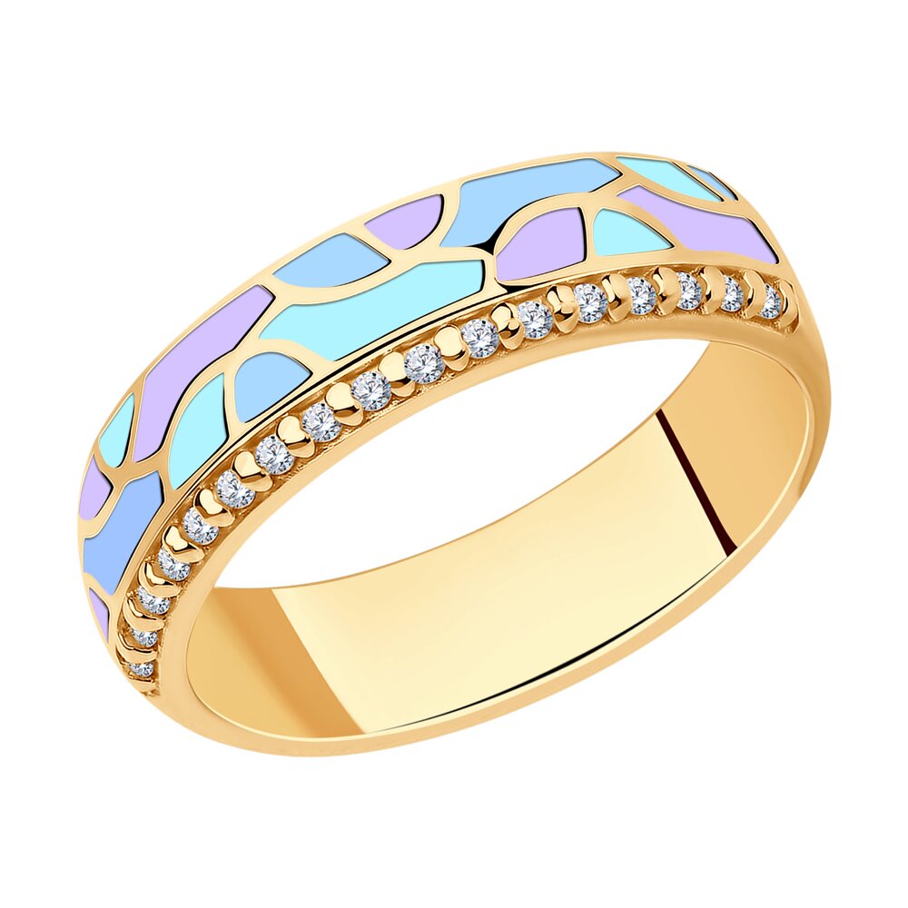 

Кольцо из серебра р.  Diamant 93-110-01574-1, фианит\эмаль, 93-110-01574-1