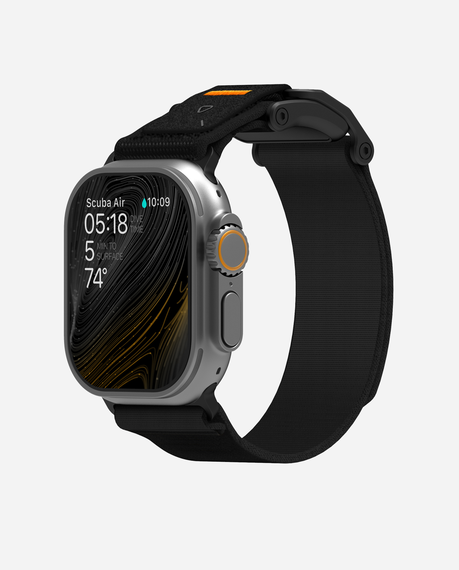 

Ремешок для смарт-часов Aulumu для Apple Watch Series 7 45 мм, черный, изготовленный