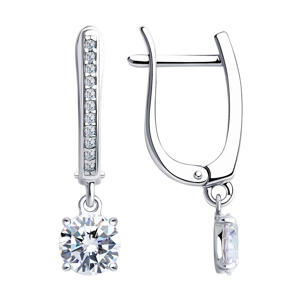 

Серьги подвески из серебра SOKOLOV 94025771, фианит, 94025771