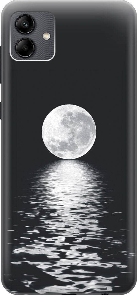 

Силиконовый чехол на Samsung Galaxy A04 с принтом "Луна над морем", Белый;черный, 158426