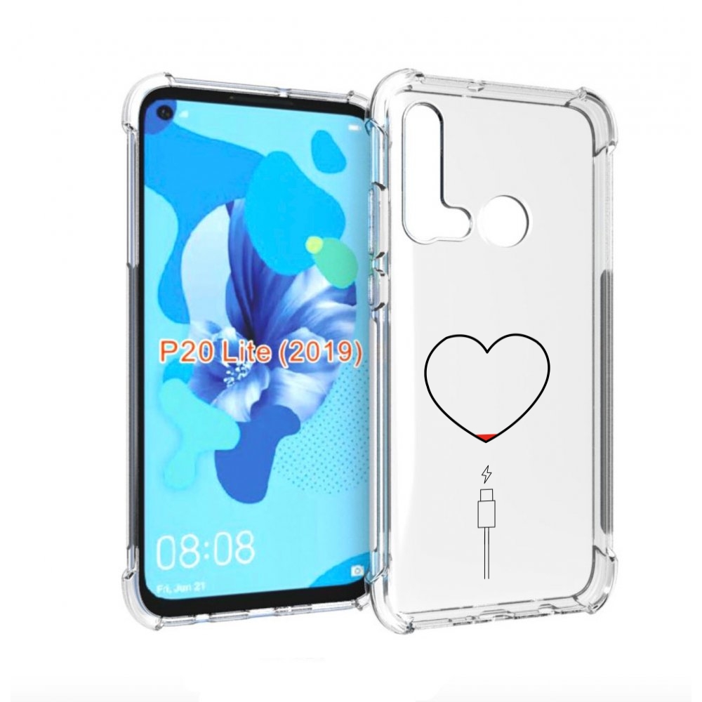 

Чехол бампер MyPads зарядка-сердца для Huawei P20 Lite (2019), Прозрачный, Tocco
