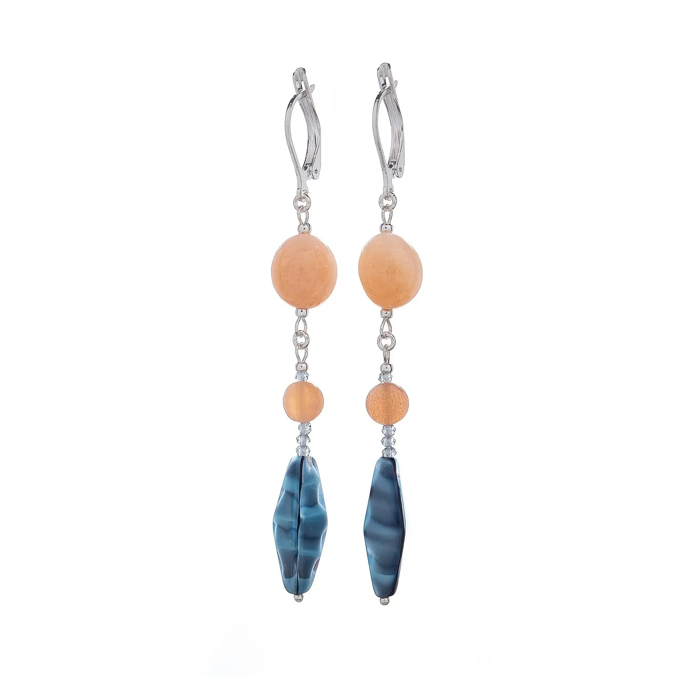 

Серьги подвески из бижутерного сплава Lanzerotti LZ-24.02-017, лунный камень, LZ-24.02-017