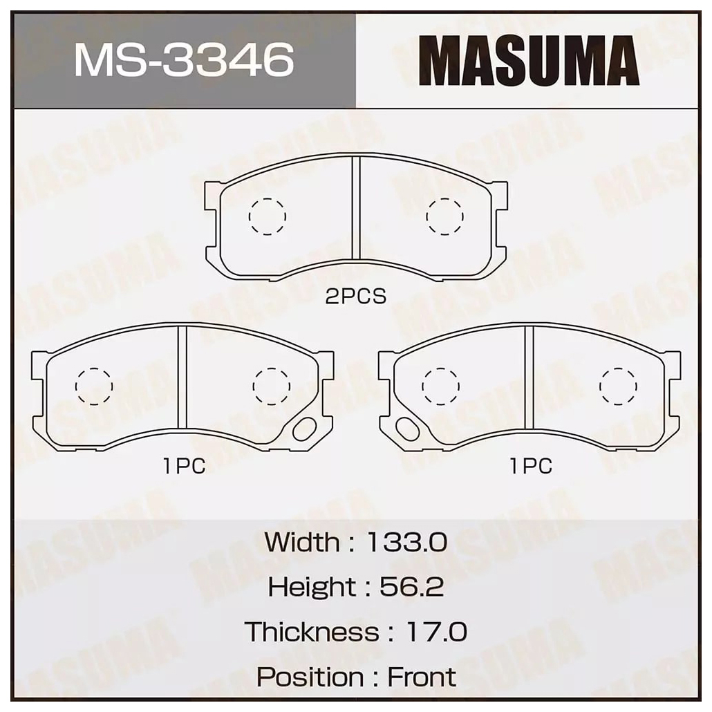 

Тормозные колодки MASUMA передние MS3346