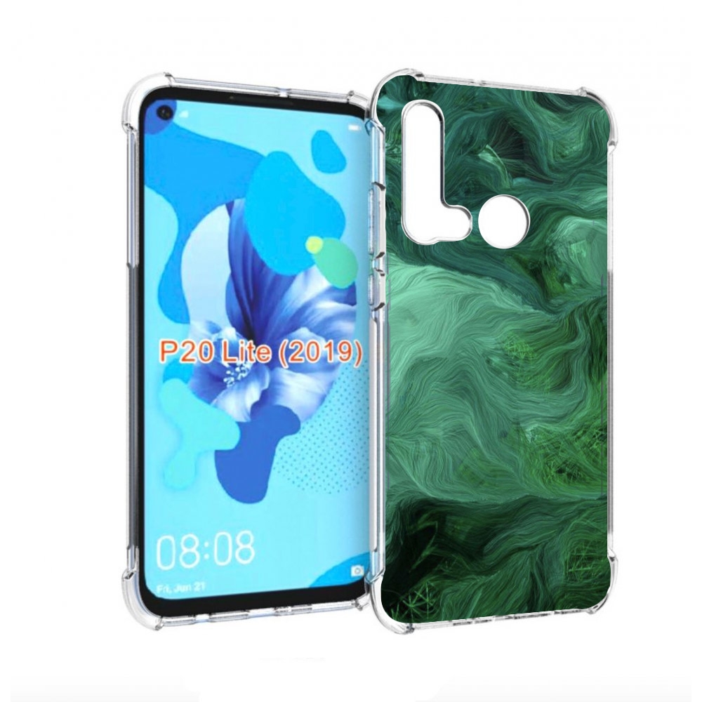 

Чехол бампер MyPads зеленые нити для Huawei P20 Lite (2019), Прозрачный, Tocco