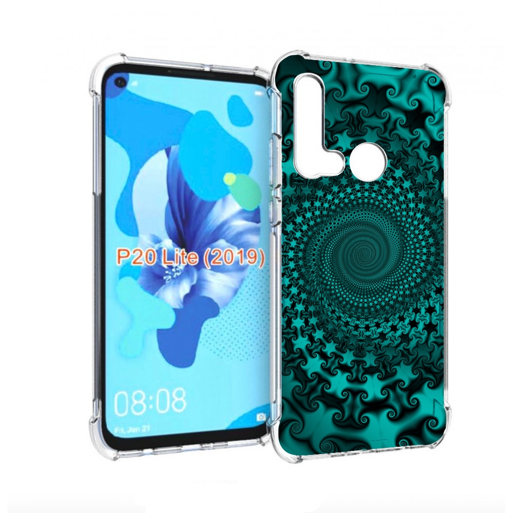 

Чехол бампер MyPads зеленый-гипноз для Huawei P20 Lite (2019), Прозрачный, Tocco