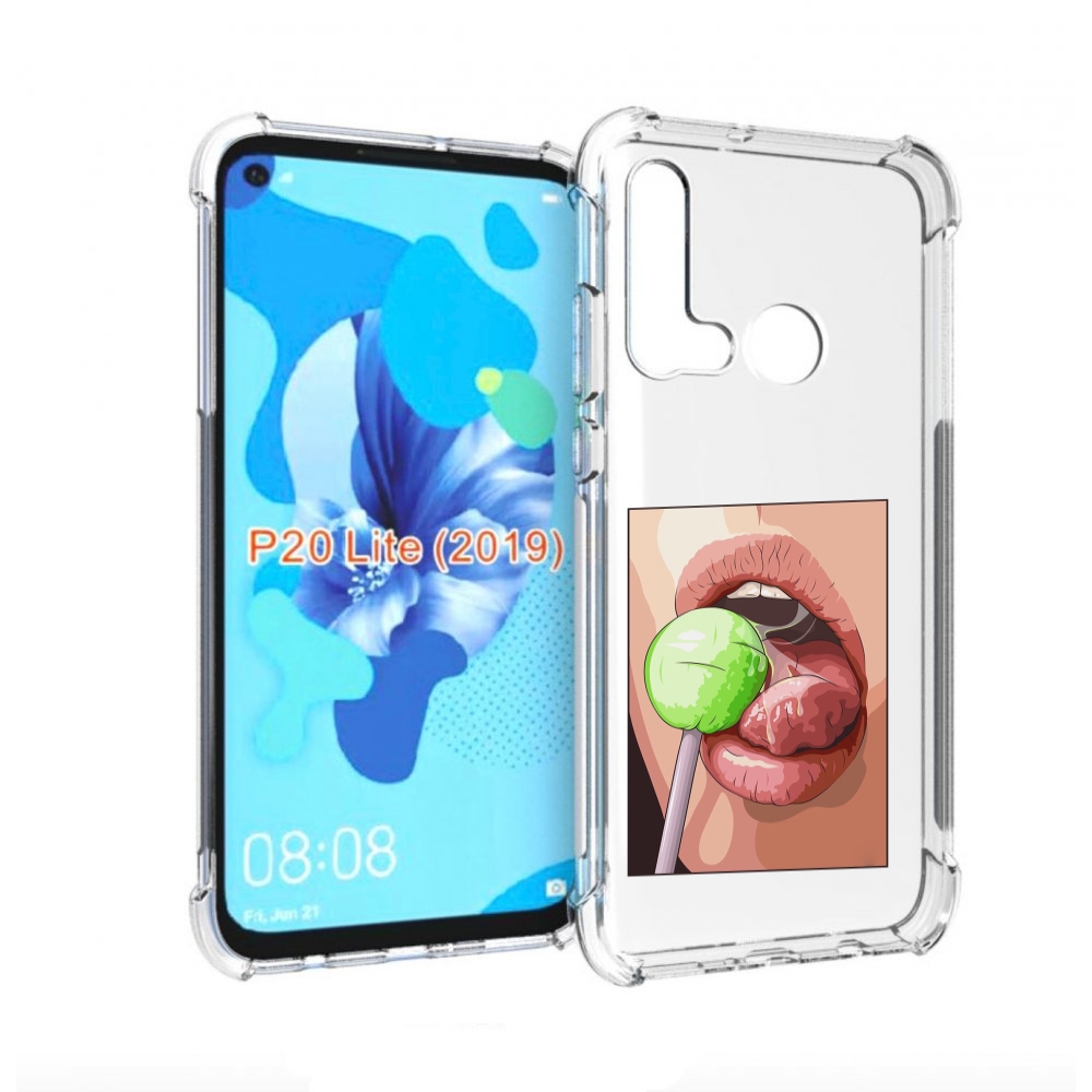 

Чехол бампер MyPads зеленый-чупа-чупс женский для Huawei P20 Lit, Прозрачный, Tocco