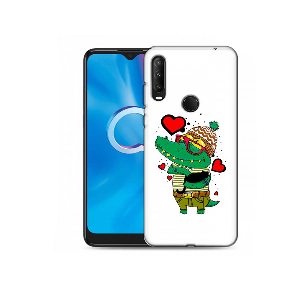 

Чехол MyPads Tocco для Alcatel 1SE (2020) 5030D Влюбленный крокодил (PT152068.668.48), Прозрачный, Tocco