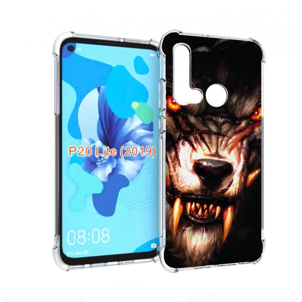 

Чехол бампер MyPads злой голодный волк мужской для Huawei P20 Li, Прозрачный, Tocco