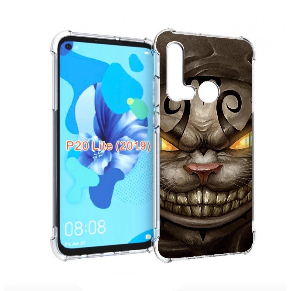 

Чехол бампер MyPads злой котик с желтыми глазами для Huawei P20, Прозрачный, Tocco