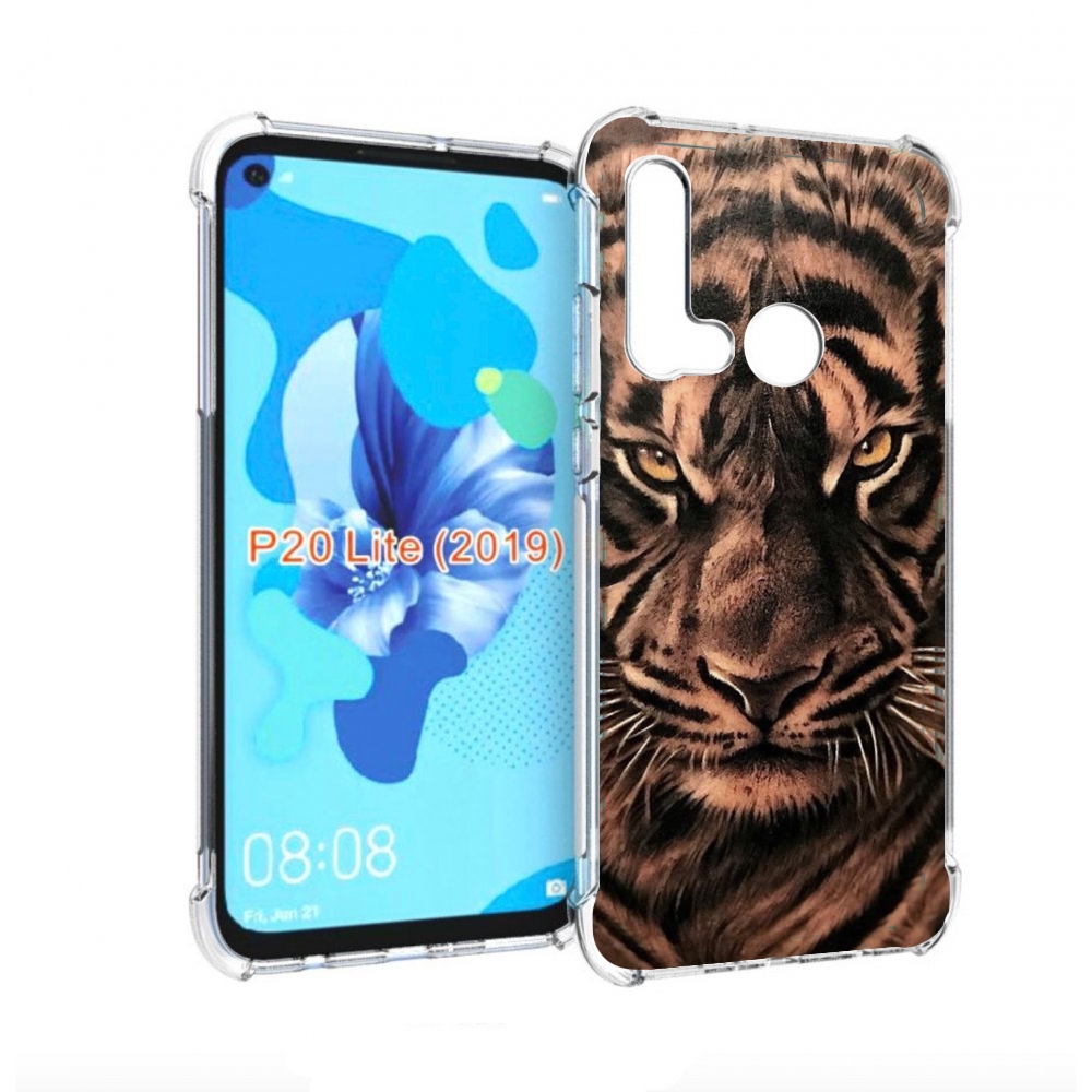 

Чехол бампер MyPads злой-большой-тигр для Huawei P20 Lite (2019), Прозрачный, Tocco