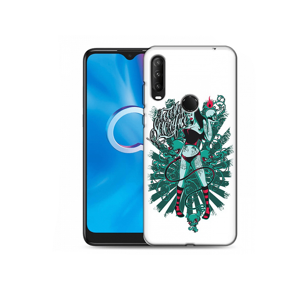 

Чехол MyPads Tocco для Alcatel 1SE (2020) 5030D нарисованная девушка в татуировках, Прозрачный, Tocco
