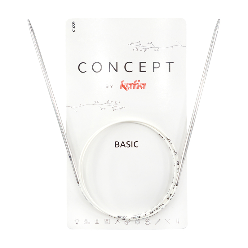 

Спицы круговые супергладкие CONCEPT BY KATIA Basic 8 мм 50 см арт.107 7/8 50, Серебристый, Спицы для вязания (без характеристик)