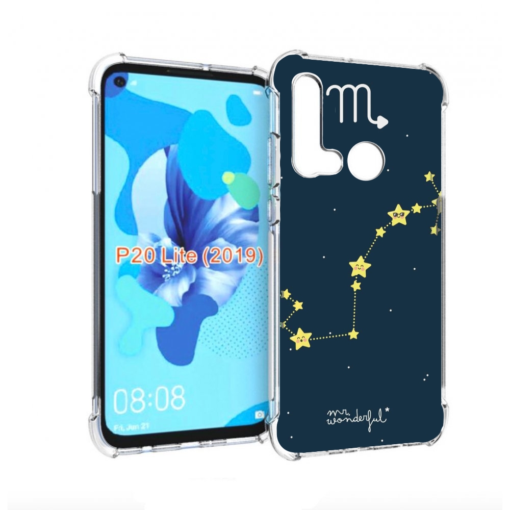 

Чехол бампер MyPads знак зодиака скорпион 1 для Huawei P20 Lite, Прозрачный, Tocco