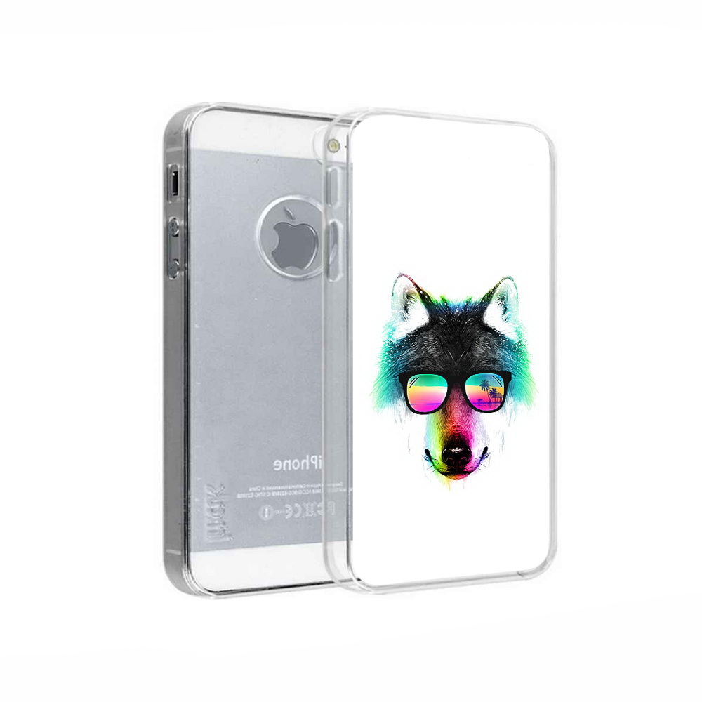

Чехол MyPads Tocco для Apple iPhone 5 радужный волк, Прозрачный, Tocco