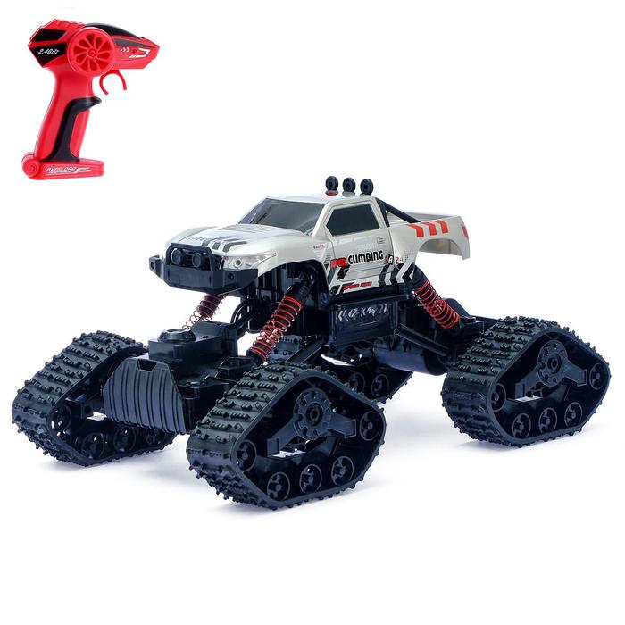 

Джип радиоуправляемый «Гусеничный вездеход», полный привод 4WD, работает от аккумулятора,
