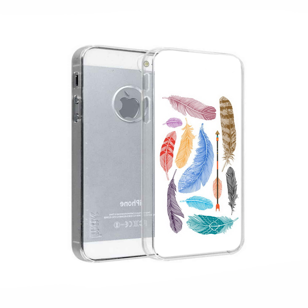 фото Чехол mypads tocco для apple iphone 5 разноцветные перья