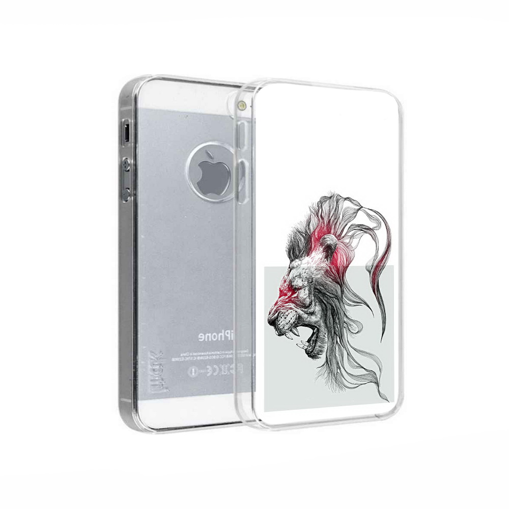 

Чехол MyPads Tocco для Apple iPhone 5 разъяренный лев, Прозрачный, Tocco