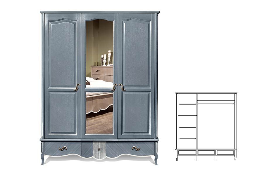 

Шкаф для одежды БЕЛФАН Katrin, шато, Синий, шато