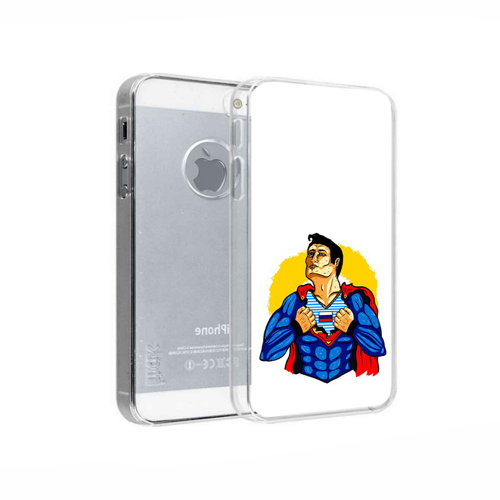 

Чехол MyPads Tocco для Apple iPhone 5 русский супермен, Прозрачный, Tocco
