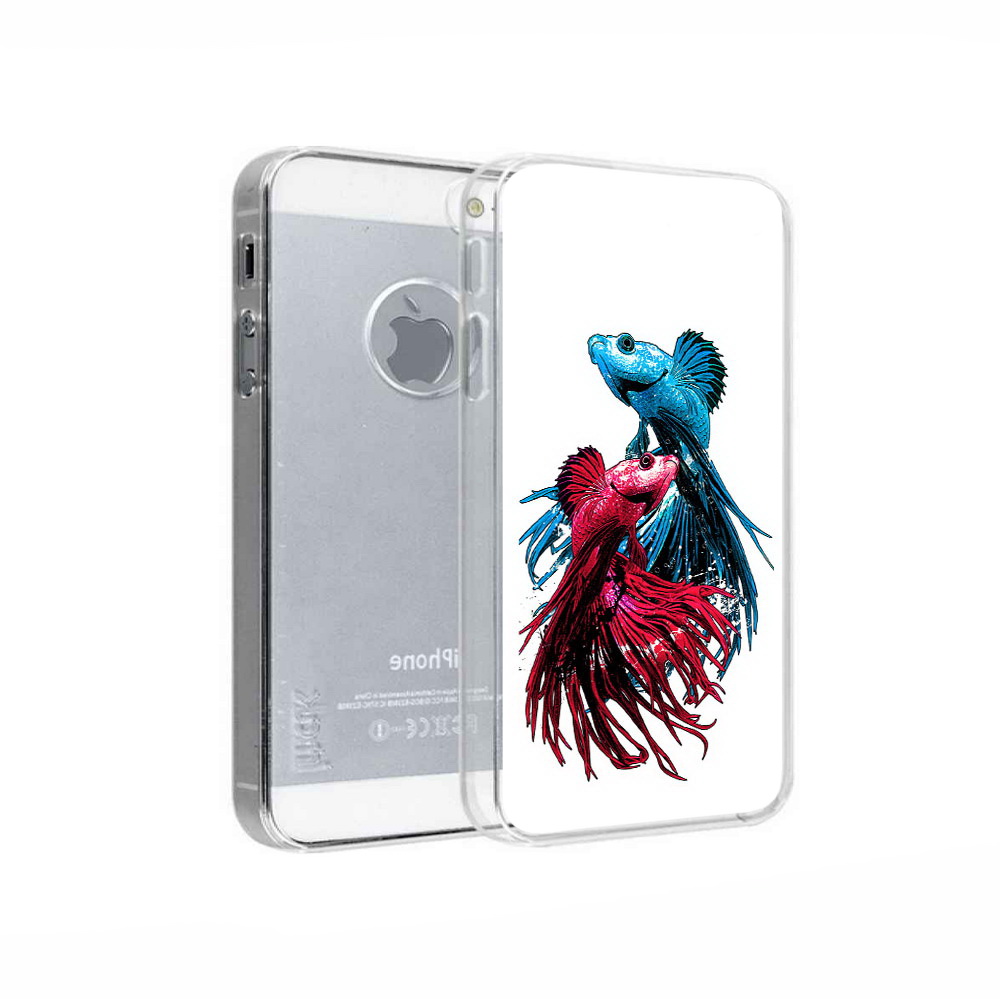 

Чехол MyPads Tocco для Apple iPhone 5 рыбы петушки, Прозрачный, Tocco