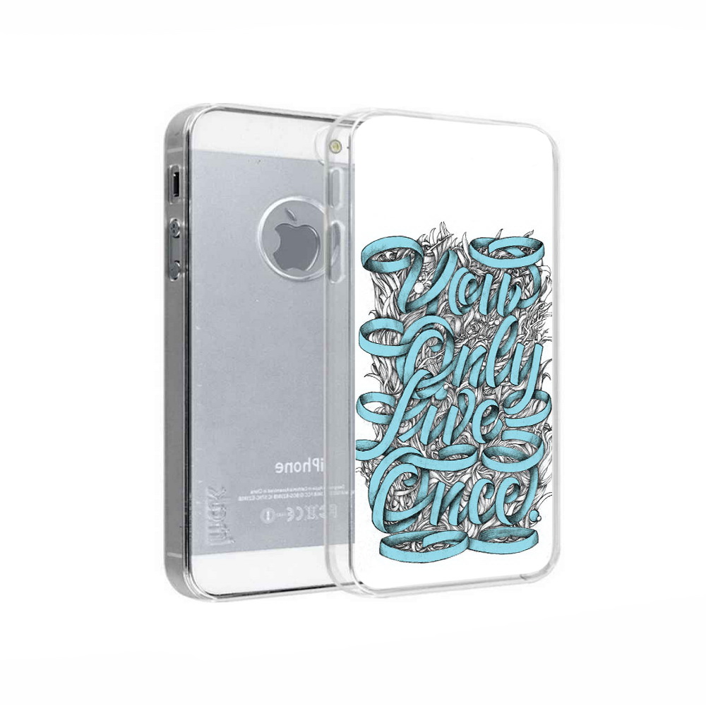 

Чехол MyPads Tocco для Apple iPhone 5 слова из ленты абстракция, Прозрачный, Tocco