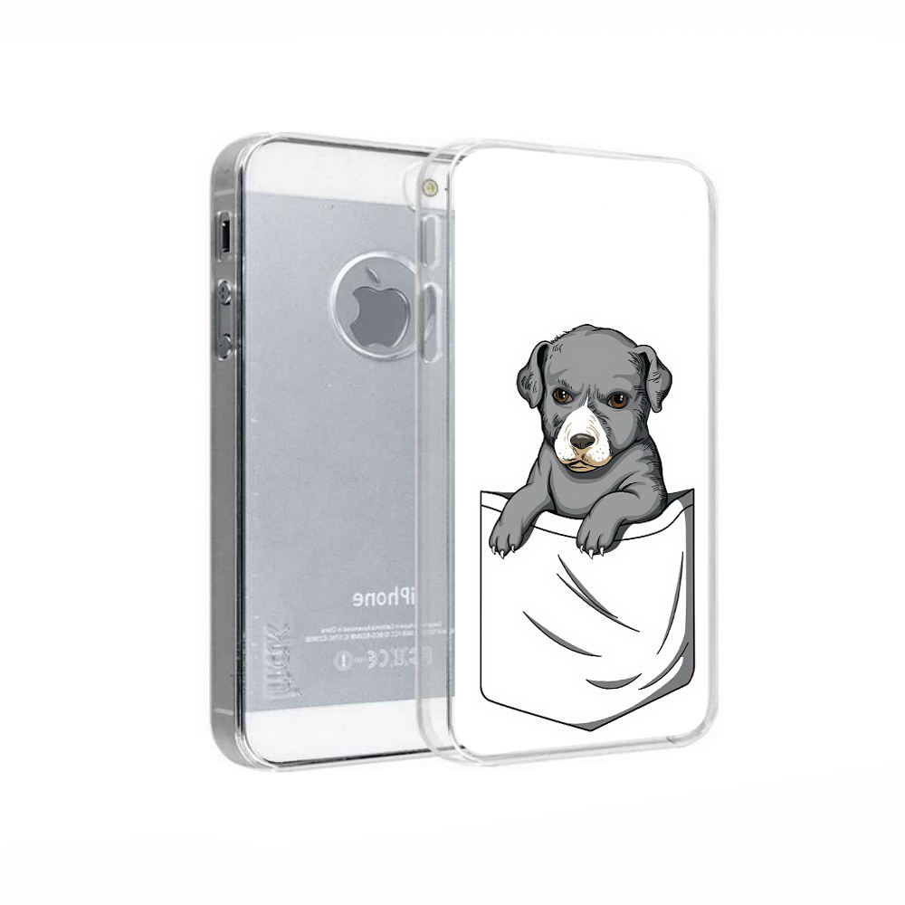 

Чехол MyPads Tocco для Apple iPhone 5 собачка в кармане, Прозрачный, Tocco
