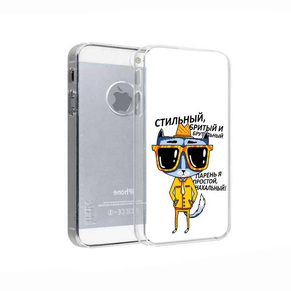 

Чехол MyPads Tocco для Apple iPhone 5 стильный кот, Прозрачный, Tocco