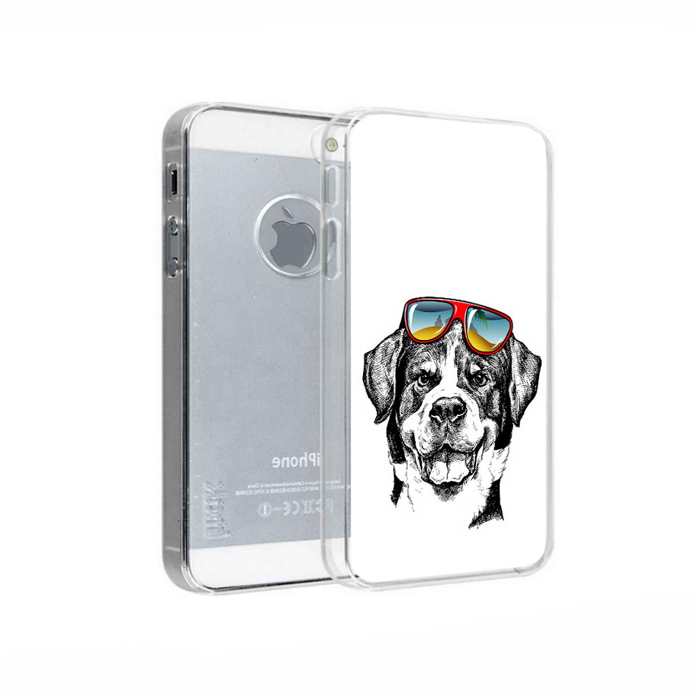 

Чехол MyPads Tocco для Apple iPhone 5 счастливая собака, Прозрачный, Tocco