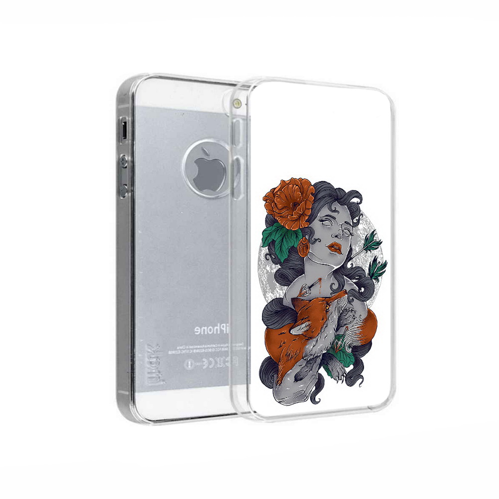 

Чехол MyPads Tocco для Apple iPhone 5 темная девушка с лисой, Прозрачный, Tocco