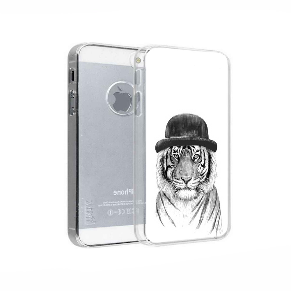 

Чехол MyPads Tocco для Apple iPhone 5 тигр британец, Прозрачный, Tocco