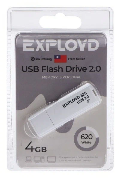 

Флешка Exployd 4 ГБ белый (9308361)