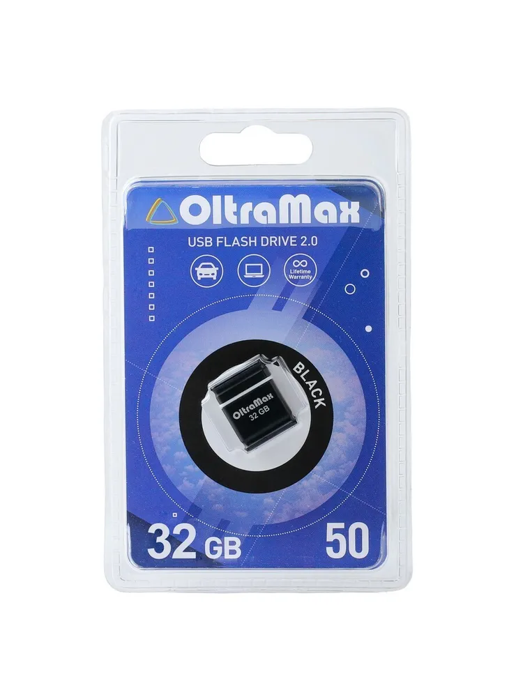 

Флешка OltraMax 50, 32 Гб, USB2.0, чёрная