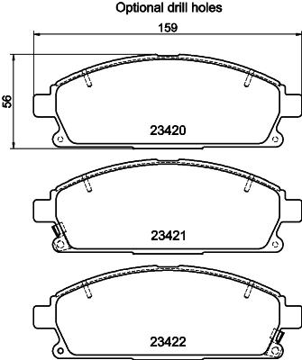 

Колодки тормозные перед HONDA ELYSION, MDX, INFINITI Q45 II, QX4, ISUZU FILLY, NISSAN BASS