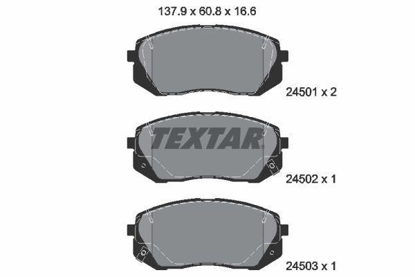 

Колодки тормозные дисковые передние kiacarens iii 09.06- Textar 2450101