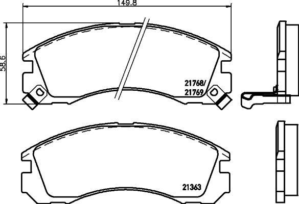 

Колодки тормозные перед MITSUBISHI DELICA, SPACE GEAR, ECLIPSE I, GALANT IV-GALANT VI, GRA
