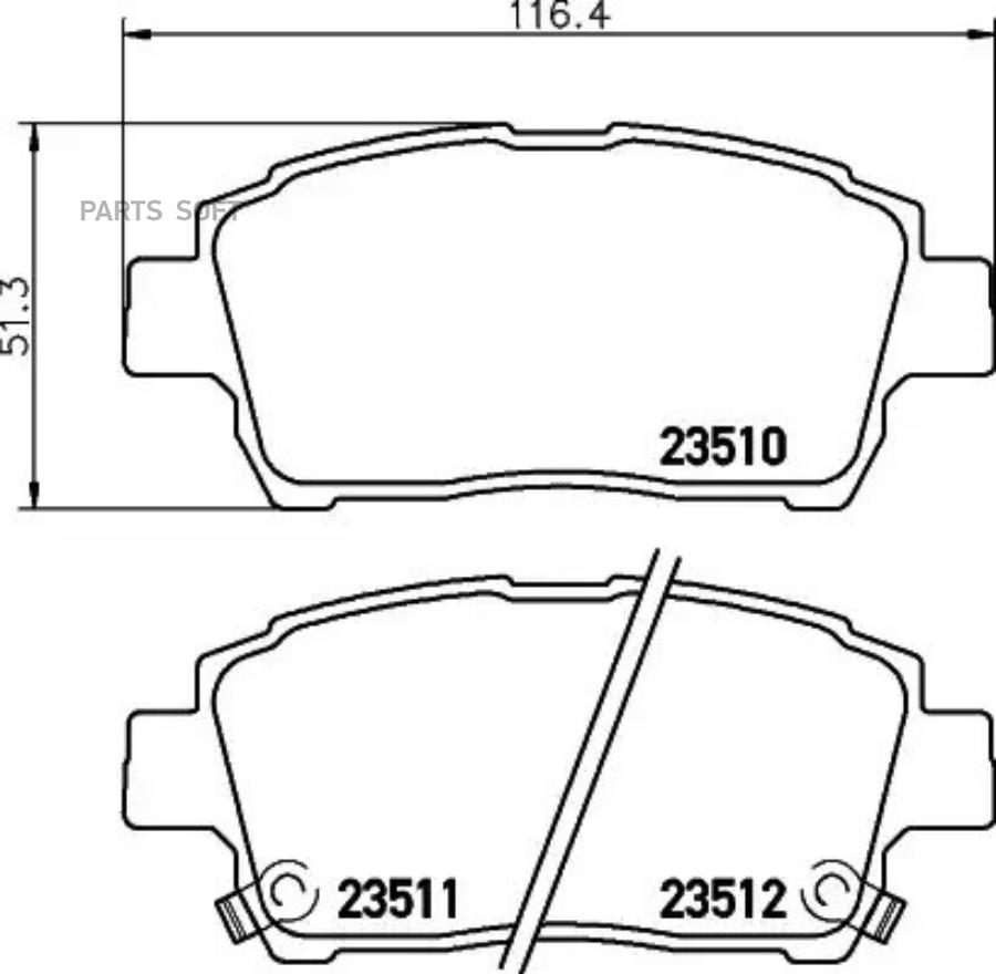 

Колодки тормозные перед TOYOTA CELICA, COROLLA, ECHO, PRIUS, SIENTA, YARIS, YARIS VERSO 99