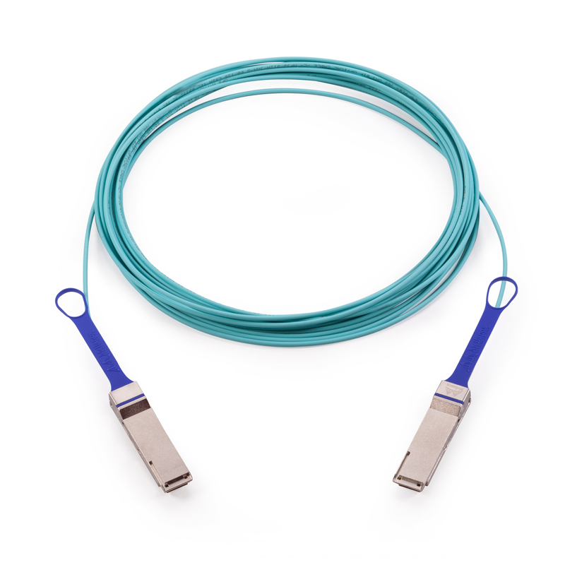 

Патч-корд NoBrand QSFP28 - QSFP28 вилка-вилка 10м (MFA1A00-C010) аквамарин