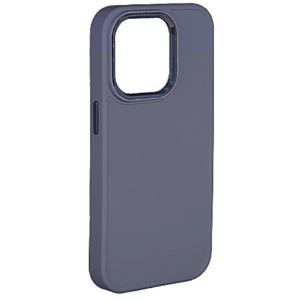 

Чехол iPhone 14 Pro Max матовый с цветной камерой, синий меланж