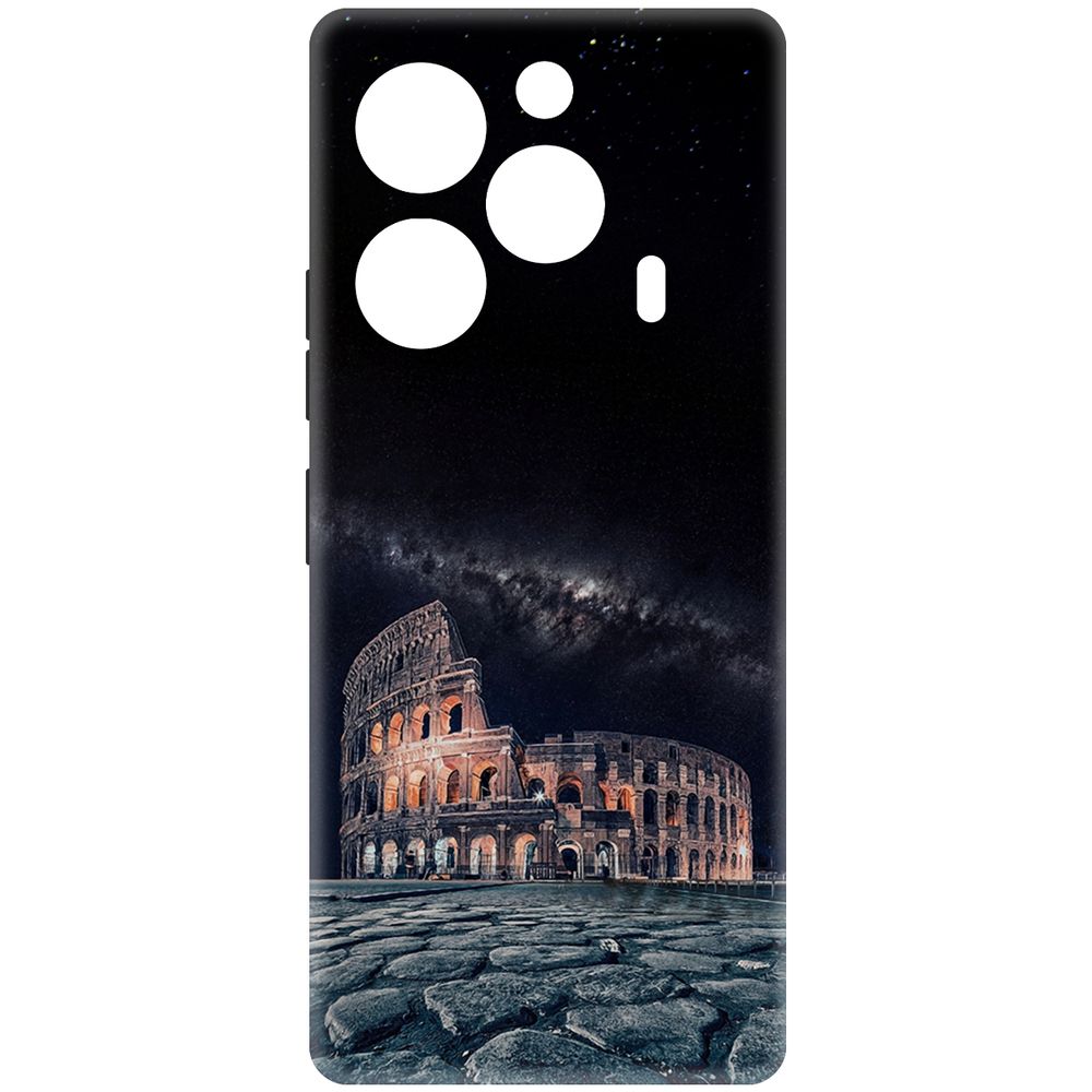

Чехол-накладка Krutoff Soft Case Италия, Колизей для TECNO Pova 6 черный