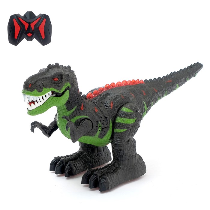 

Динозавр радиоуправляемый T-REX, двигает головой, работает от аккумулятора, свет и звук, М