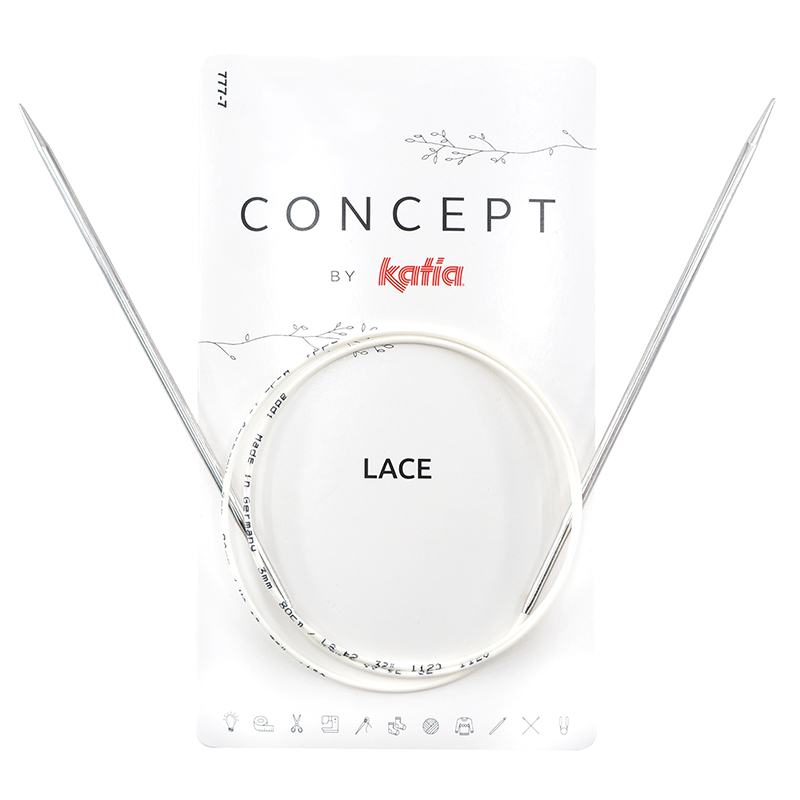 

Спицы круговые супергладкие CONCEPT BY KATIA Lace 5 мм 80 см арт.777 7/5 80, Серебристый, Спицы для вязания (без характеристик)