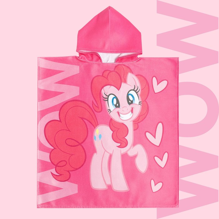 

Полотенце-пончо детское махровое My Little Pony Пинки Пай 60х120 см, 50% хл., 50% полиэсте, Розовый