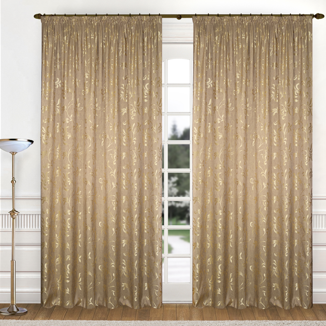 

Комплект штор ЖАККАРД К340 золото 200*260*2